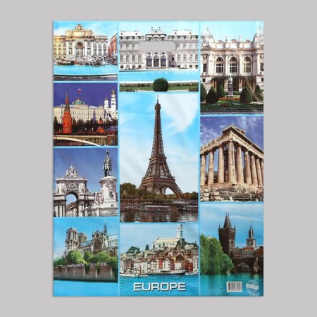 Package "Collage of Cities", polyethylene with a cut pen, 100 μm 50x60 cm-1