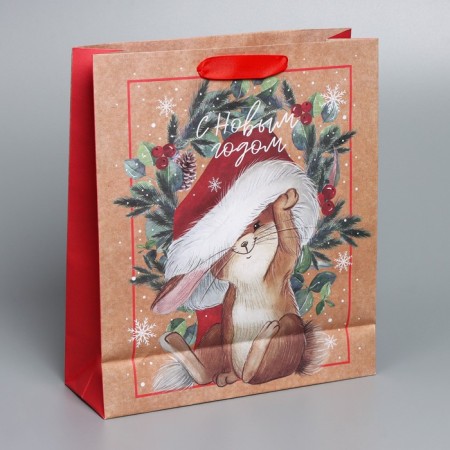 Craft vertical “New Year's time” package, m 26 x 30 x 9 cm, new year-3