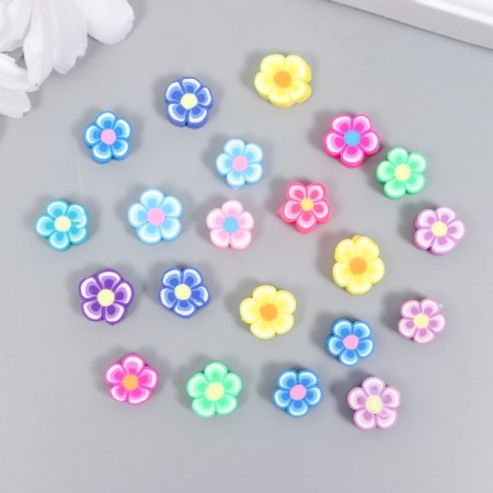 Beads for the creativity of PVC "Colorful flowers" set 20 pcs 1x1x1 cm