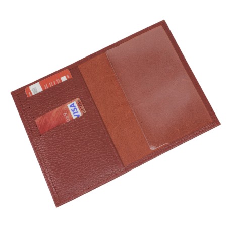 Cover for a passport, department for credit cards, red color-1