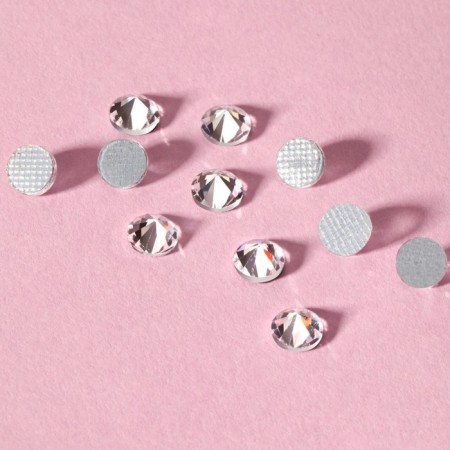 Thermocleic “cone” rhinestones, glass, ss20, d = 4.6 mm, 100 pcs, white color-1