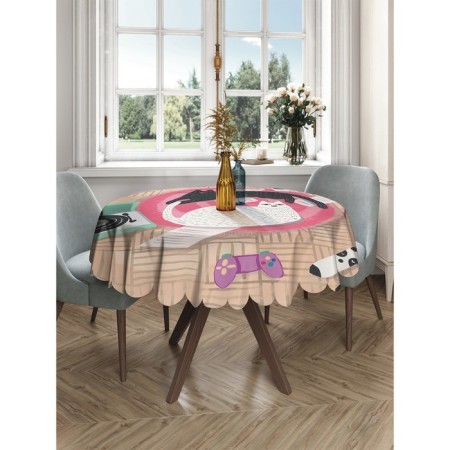 Tables on the table "Home gatherings and cats", round, Saten, d = 150 cm-2
