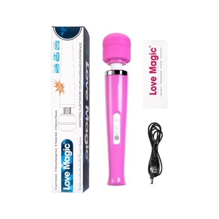 Love Magic vibration massager, wireless, silicone, pink color, 32 cm-5