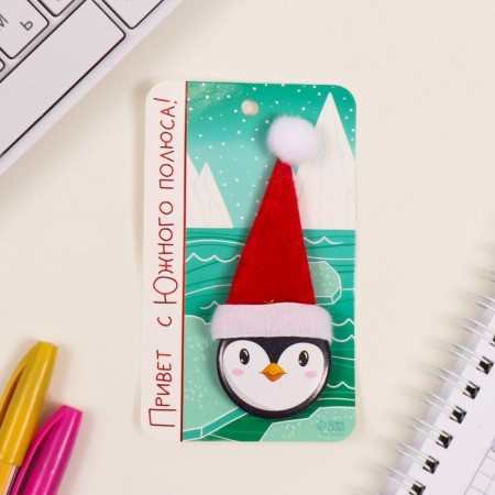 New Year of the setting icon with a cap d = 35 mm "Penguin" 6.5x11 cm-1