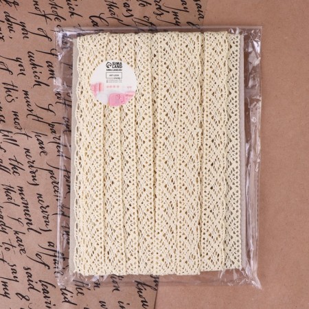 Knitted lace, 20 mm × 10 ± 1 m, beige color-3