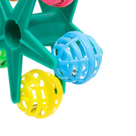 Toy for birds "Carousel with balls", 10 cm (3 cm balls)-3