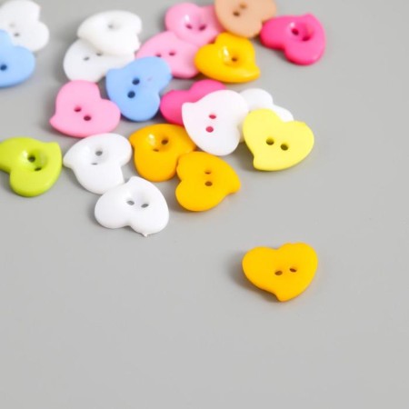 Buttons plastic for creativity "curved heart" set of 20 pcs mix 1.5x1.5 cm-2