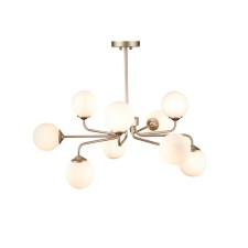 Suspension lamp ST LUCE. Sle106203-09. Redjino. 9x5 watts, G9 LED, 4000K, 81.5x81.5x35.5 cm, golden color