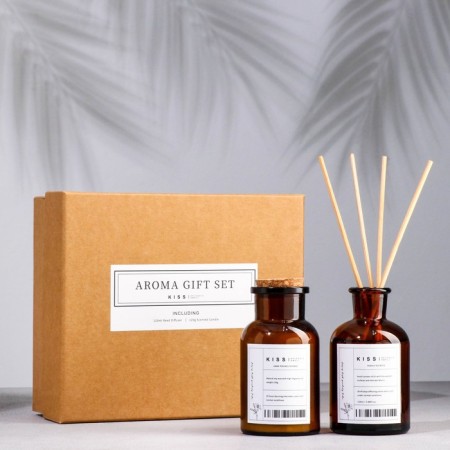 Gift set: diffuser 120 ml, aromatic candle, 120 grams, juniper. lavender-9