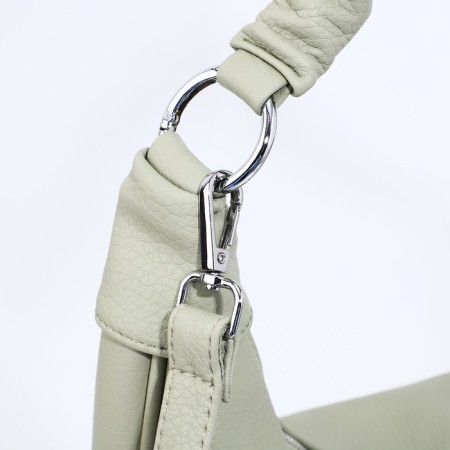 Load bag with zipper, outer pocket, long belt, green color-4
