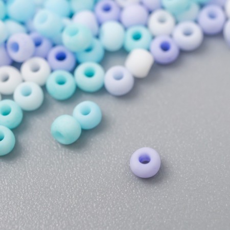 Glass beads 11/0 "matte. Melange Blue" 10 g-1