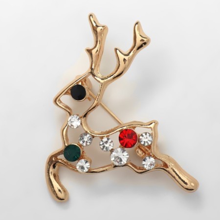 Brooch "Deer" baby, colored in gold
