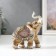 Souvenir Polystone "Elephant in Popon with sapphires" Mix under a tree 14x13x6 cm