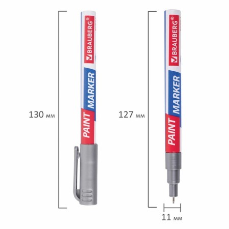 Marker-color (lacquer) 1.0 Brauberg Extra, reinforced by Nitro-base, alum, Serebryan 151965-11