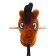 Soft toy "horse-horseman" on a stick, brown color