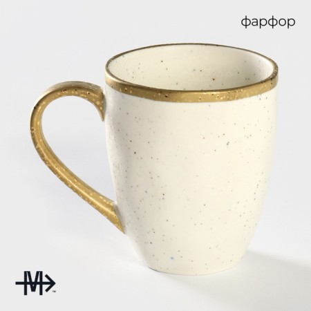 Porcelain mug Magistro Poursephona, 400 ml, beige color-1