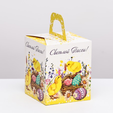 Easter box with the "Chickens" window 15 x 15 x 18 cm-1