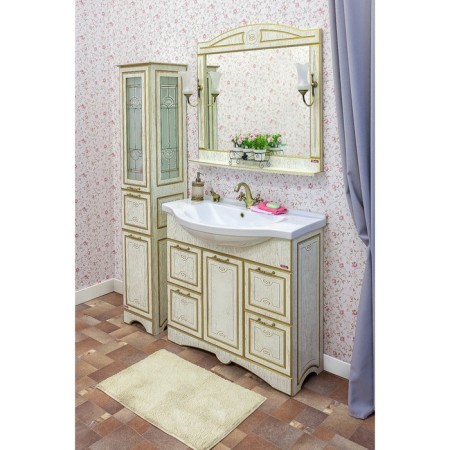 Sanflor mirror "Adele 100", white color/patina gold-1