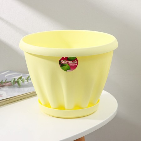Pot for flowers with the Podon "Noble", 3.9 L, D = 22.5 cm, yellow color-4