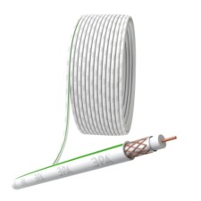 Coaxial cable SAT 703 b, 75 Ohms, Cu/(cu -braid 75%), PVC, white color, bay 20 m