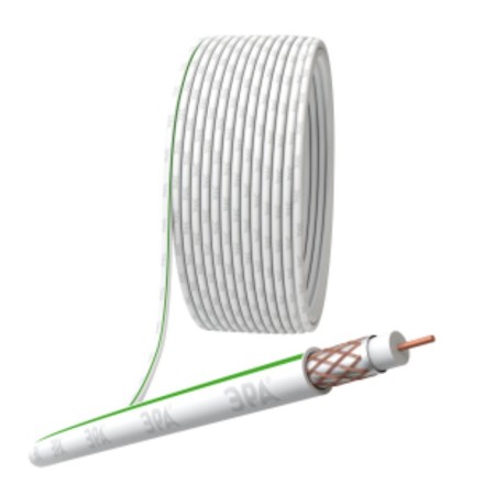 Coaxial cable SAT 703 b, 75 Ohms, Cu/(cu -braid 75%), PVC, white color, bay 20 m