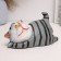 Piggy bank "Cat fat man on the stomach" gray, 10x18x9cm