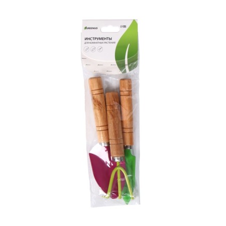 A set of garden tools, 3 objects: looser, scoop, rake, length 20 cm, color mix, Greengo-4