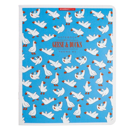 Notebook of 48 sheets in the “geese” cage, plastic cover, mix-2