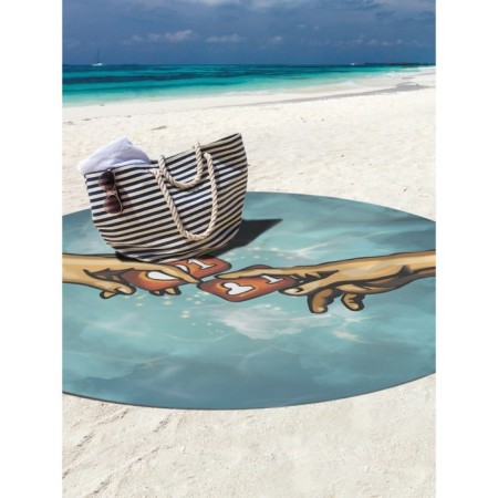 Pareo and beach rug "Surrealistic creation", D = 150 cm