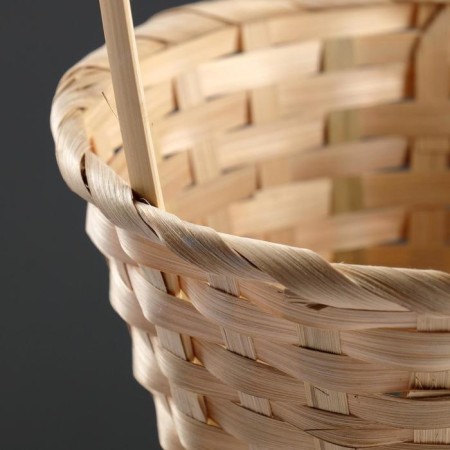 Wicker basket, bamboo, natural color, long handle-1