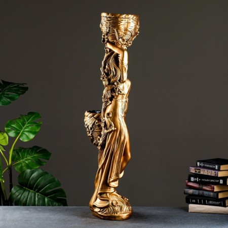 Figure "Girl with two pots", 1.2 l/0.9 l/21x30x96cm bronze-2