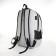 Youth backpack, 2 lightning departments, external pocket, with USB, gray color.