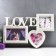 Photo frame with clock "Love" 2 photos, white