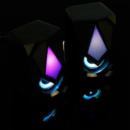 Computer speakers 2.0 Qumo Mask AS004, 2x5 W, USB, RGB backlight, black-11