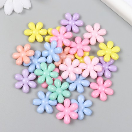 Decor for creativity plastic "Flower" Color set 25 pcs 0.4x2.3x2.3 cm