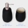 Savanna Soft bathroom set, 2 items (soap dish, glass), black color
