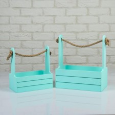 A set of wooden pots 2 in 1 (25 × 15 × 30; 21 × 12 × 23 cm) 