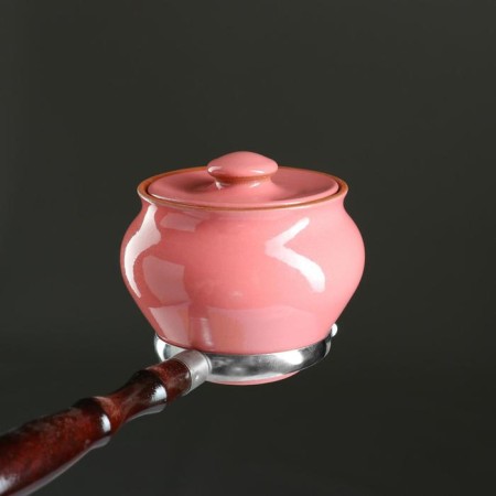 Set "Vyatka Ceramics Trio" 0.6 l x 3 pcs + grasp, pink-5