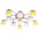 Steel Stewsvelight "Dawn", 11x12W G4, chromium color, with PDU