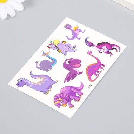 Tattoo on the body color "dinosaurics and dragon" 11.5x8 cm, mix-4