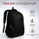 Youth backpack on lightning, 4 outer pockets, black/red color