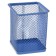 A glass for writing accessories, square, metal mesh, blue