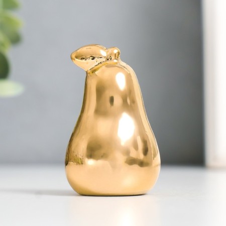 Souvenir ceramics "pear" gold 3.4x3.4x5.5 cm-2