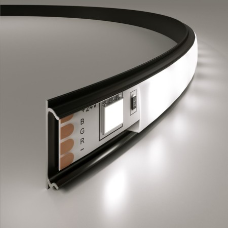 Flexible aluminum profile for Elektrostandard LED tape, LL-2 -LP012, 2 m, black color