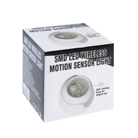 Wall lamp, rotating, with a motion sensor, from batteries 3*aaa, 9 LED, 6500K-6