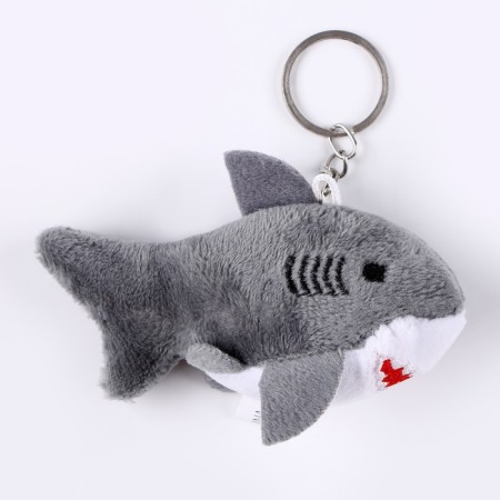 Soft toy "Shark" on a key fob, 10 cm, color gray color-4