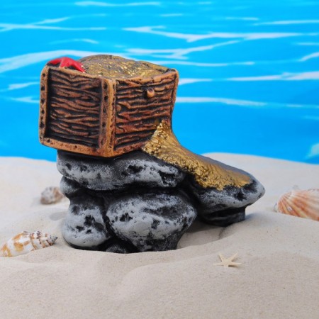 Decor for the Aquarium "Stand with Gold", ceramic, 22 x 15.5 x 15 cm-5