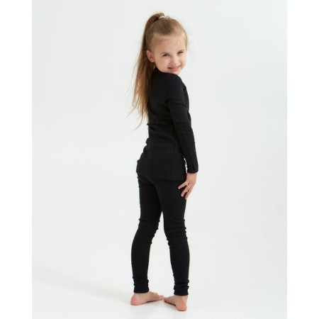 Children's thermal underwear (longshit, leggings) Black color, height 128 cm-3