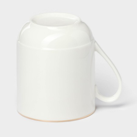 Porcelain mug "Golden Line", 340 ml, white color-2