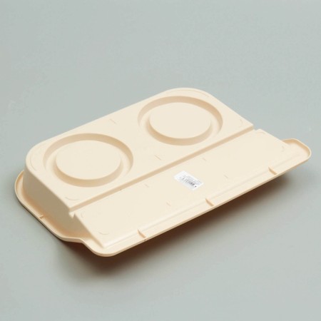 MISKS WITH BOOK "Felix" 0.3 l, 41 x 30 x 6 cm, beige tray, white bowls-5